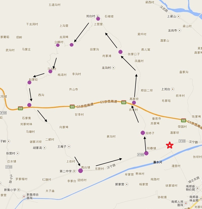 Map for Canola Flower Route